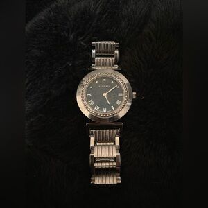 Versace Silver Timepiece with Dark Dial